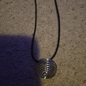 Elegant Silver Crystal Cage Pendant Necklace